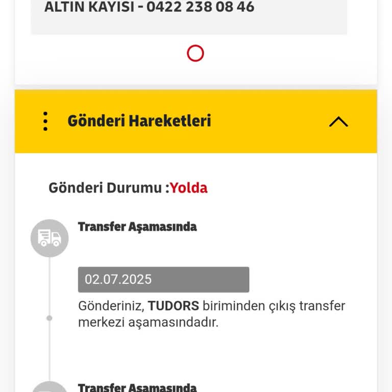 Siparişim Kargo Transfer Merkezinde Bekliyor