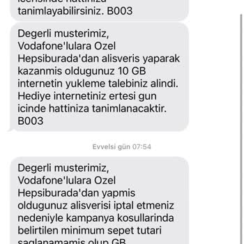 Kazandığım İnternet Hakkım Sebepsizce İptal Edildi