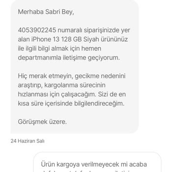 Siparişin Geç Teslimi Ve Eksik İade Sorunu