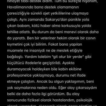 Ajet Uçuşunda Sağlık Sorunuma Kabin Ekibinin İlgisiz Ve Saygısız Yaklaşımı