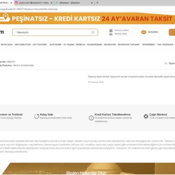 İptal Edilemeyen Sipariş Ve Yetersiz Müşteri Hizmeti