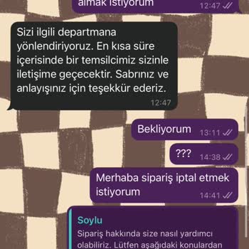 İptal Edilemeyen Sipariş Ve Yetersiz Müşteri Hizmeti