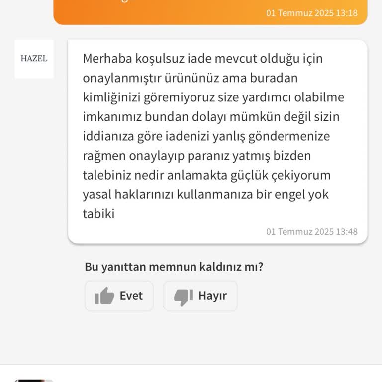 Yanlış Ürün İadesi Ve İletişimsizlik Nedeniyle Mağduriyet Yaşıyorum