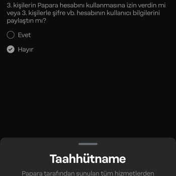 Papara Hesabım Uzun Süredir İncelemede Ve Anket Hatası Alıyorum
