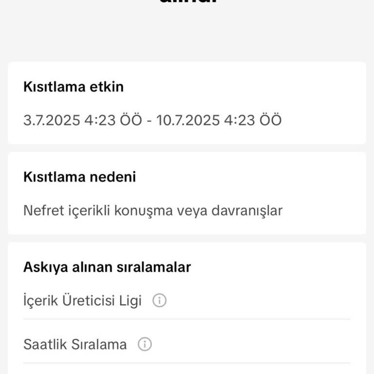 TikTok Yayınlarında Haksız Ban Sorunu