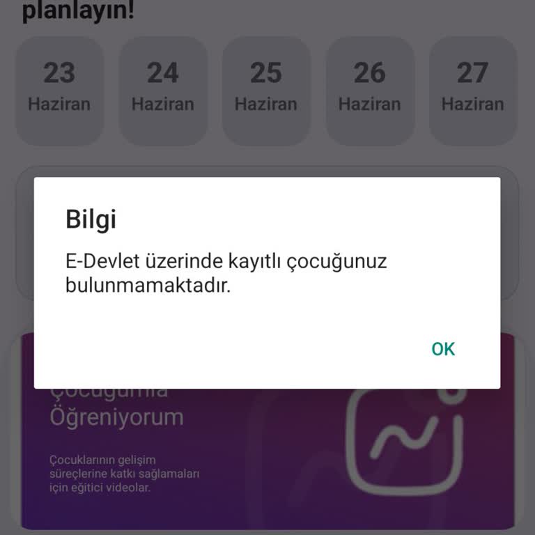 Çocuk Ekleme Sorunu Nedeniyle Uygulamayı Kullanamıyorum