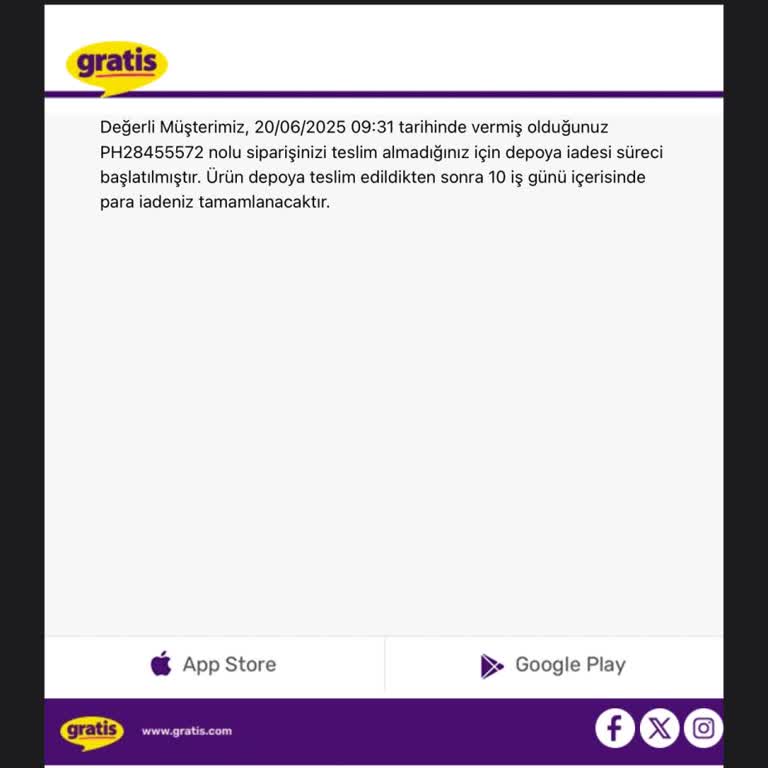 Teslim Edilmeyen Sipariş İçin Gerçek Dışı Gerekçelerle İade Süreci