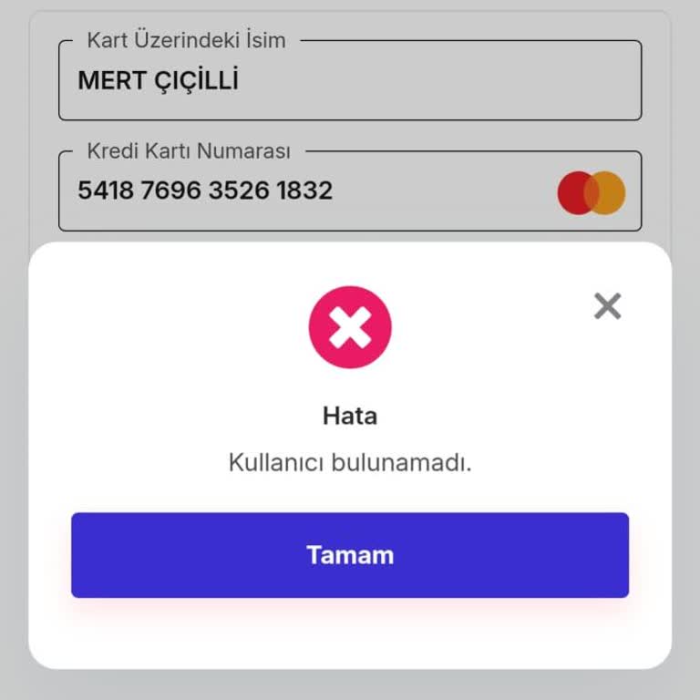 MoneyPay Uygulamasında Kredi Kartı Eklerken Sürekli Hata Alıyorum