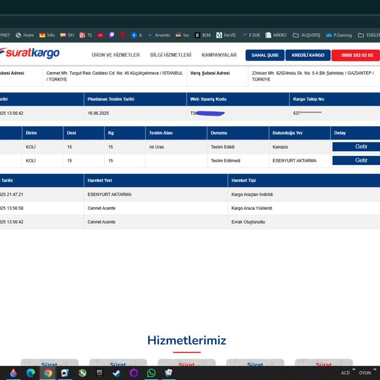 Kargo Kayboldu, Müşteri Hizmetleri Sorunumu Çözmüyor