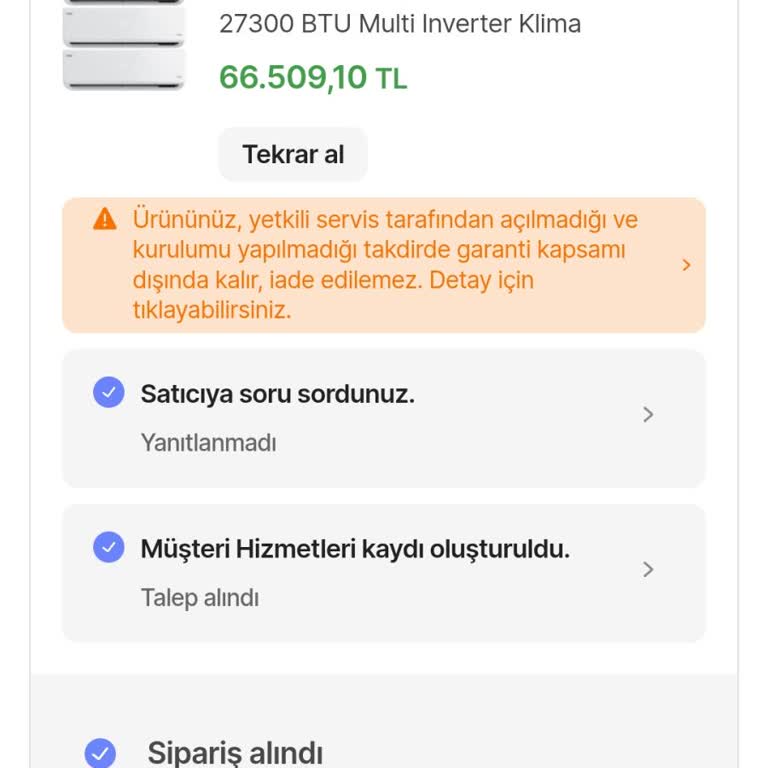 Satın Alınan Klima Bir Ay Geçmesine Rağmen Teslim Edilmedi, Müşteri Hizmetleri Yetersiz Kaldı