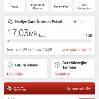 Vodafone İnternet Paketim Bitmeden Aşım Ücreti Yansıtıldı Ve Müşteri Hizmetleri Yardımcı Olmadı