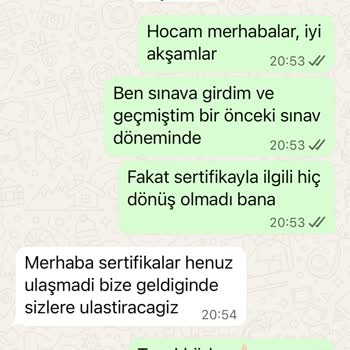 Sertifika Süreci Sürekli Gecikiyor, Güvenim Sarsıldı