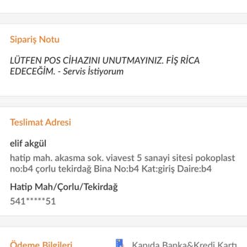 Kuryenin Tutumu Ve Hizmet Eksikliği Hayal Kırıklığı Yarattı