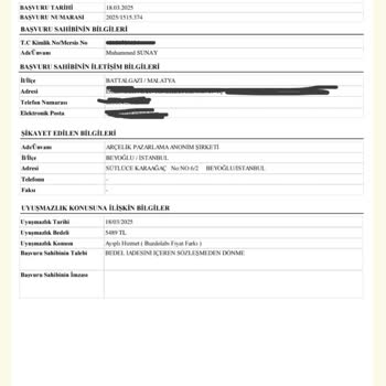 Yeni Alınan Buzdolabında Yaşanan Arıza Ve İade Ücretinin Ödenmemesi Sorunu