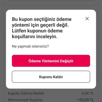 Verilen Kuponu Kullanamıyorum, Uygulamayı Siliyorum