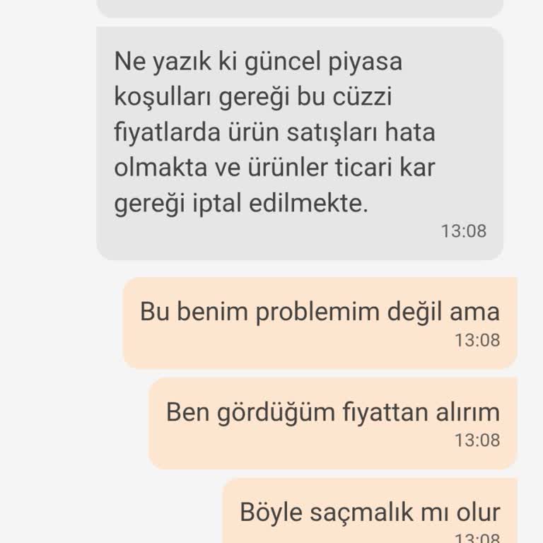 Yanlış Fiyat Gerekçesiyle İptal Edilen Siparişim Ve İade Edilmeyen Param