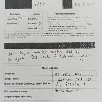 Kırık Gelen Çamaşır Makinesi Ve Müşteri Hizmetleri Mağduriyeti