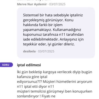 N11den Aldığım Ürün İptal Edildi Para İadesi Taksitli Yapılacak