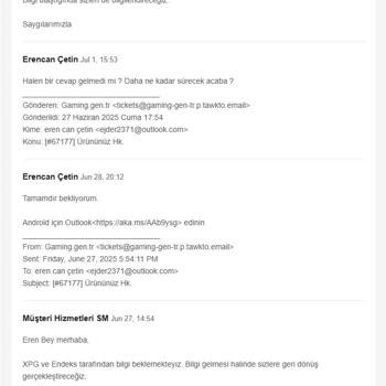 Kaybolan Klavye İçin Mağduriyetim Giderilmiyor