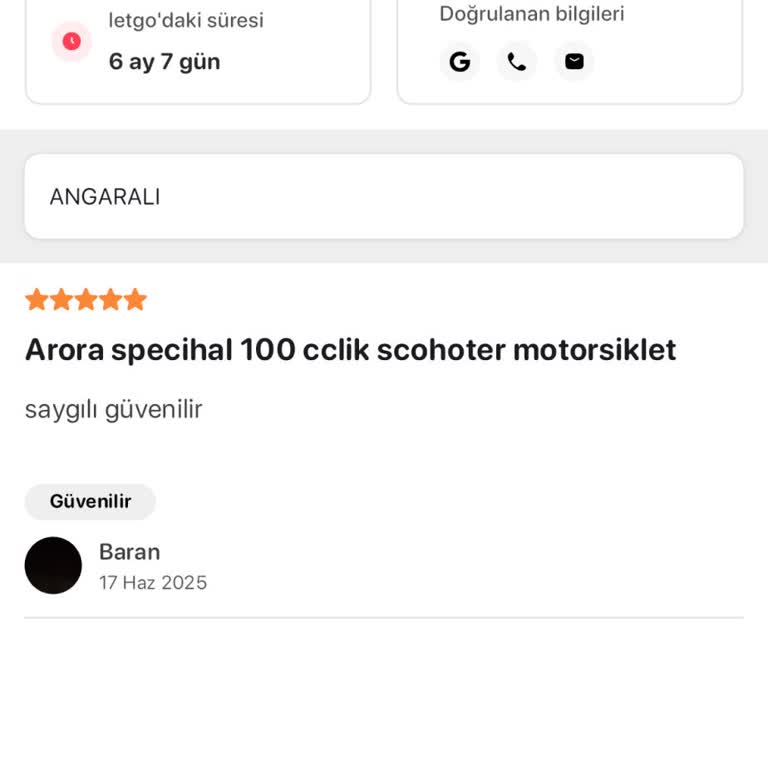Letgo Üzerinden Elektrikli Bisiklet Alımında Mağduriyet Yaşadım