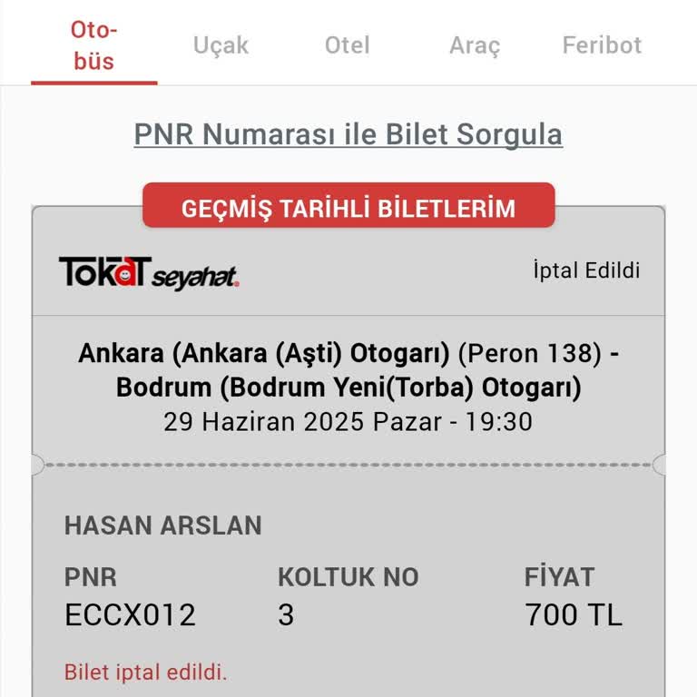 Bilet İptalinde Para İadesi Yapılmadı Ve Müşteri Hizmetlerine Ulaşılamıyor