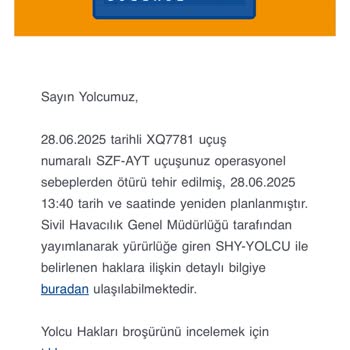 Sunexpress Samsun-Antalya Uçuşlarında Sürekli Erteleme Ve Zaman Kaybı