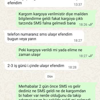 Siparişim Hakkında Bilgi Ve İade Sorunu Yaşıyorum