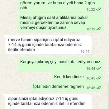 Siparişim Hakkında Bilgi Ve İade Sorunu Yaşıyorum