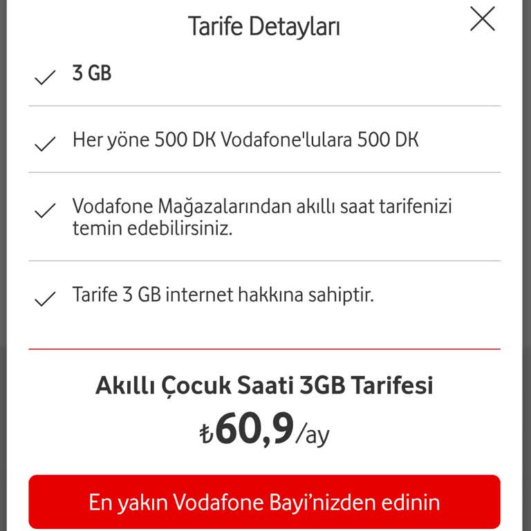 Vodafone Mağazasında Akıllı Çocuk Saati Tarifesi Bulunmuyor