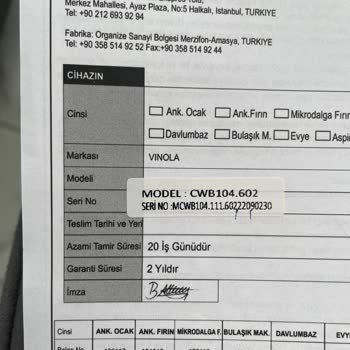 Vinola Davlumbazda Kronik Tuş Arızası Ve Yüksek Servis Ücreti Mağduriyeti