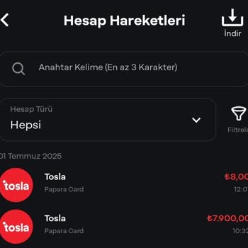 Papara'dan Tosla'ya Aktarılan Bakiye Hesabıma Yansımadı