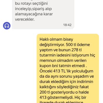 Yandex GO Ücret Farkı Ve İade Talebim Yanıtsız Kaldı
