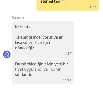 Yandex GO Ücret Farkı Ve İade Talebim Yanıtsız Kaldı
