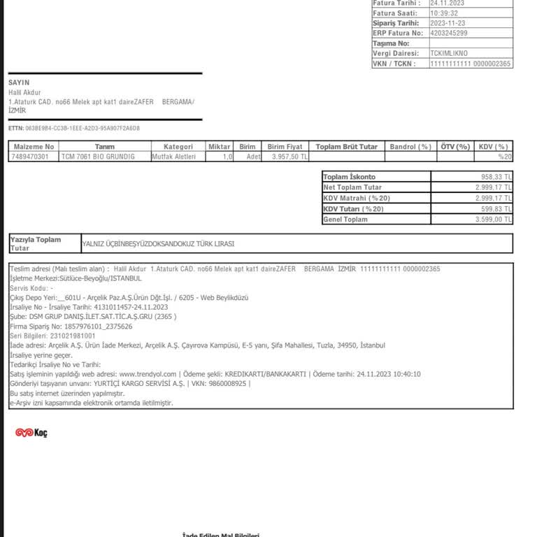 Garanti Kapsamındaki Ürüne Barkod Engeliyle Servis Desteği Verilmedi