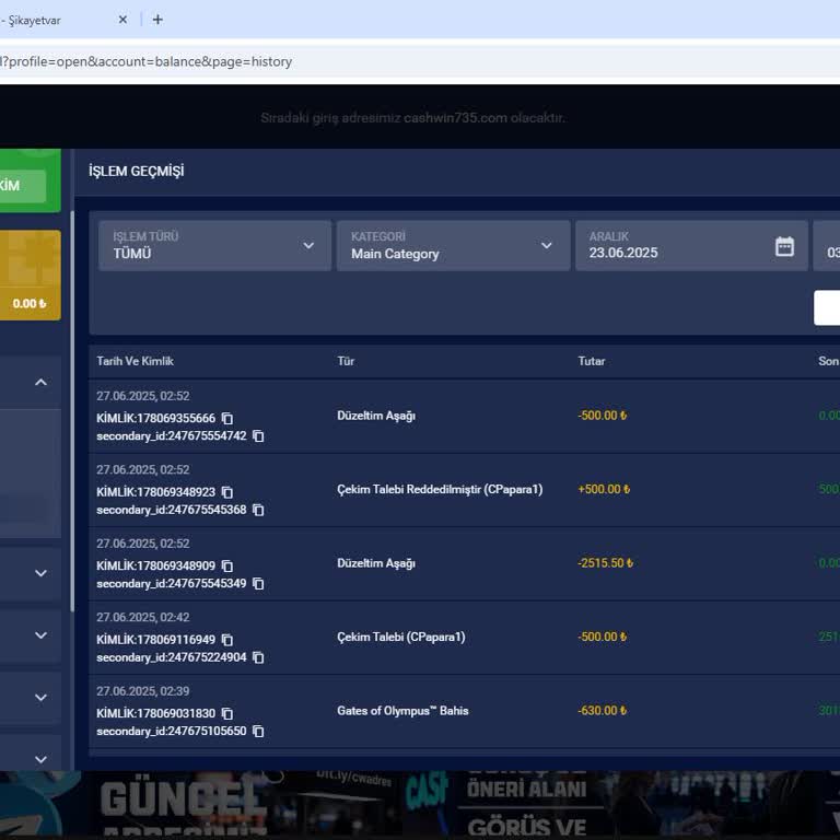 Cashwin Bonus Kullanımı Sonrası Ödeme Talebimin Reddedilmesi