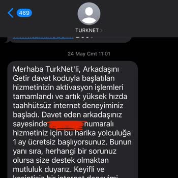 TurkNet Kampanya ve Ücretsiz Ay Sözleri Yerine Getirilmedi