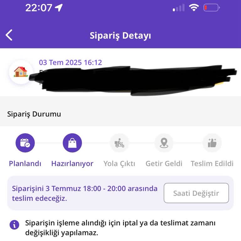 Getir Siparişim Zamanında Teslim Edilmedi, Müşteri Hizmeti Yetersiz Kaldı
