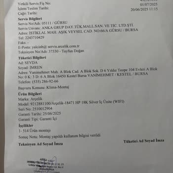 Arçelik Klima Sorunu: Yanlış Yönlendirme Ve İlgisiz Servis