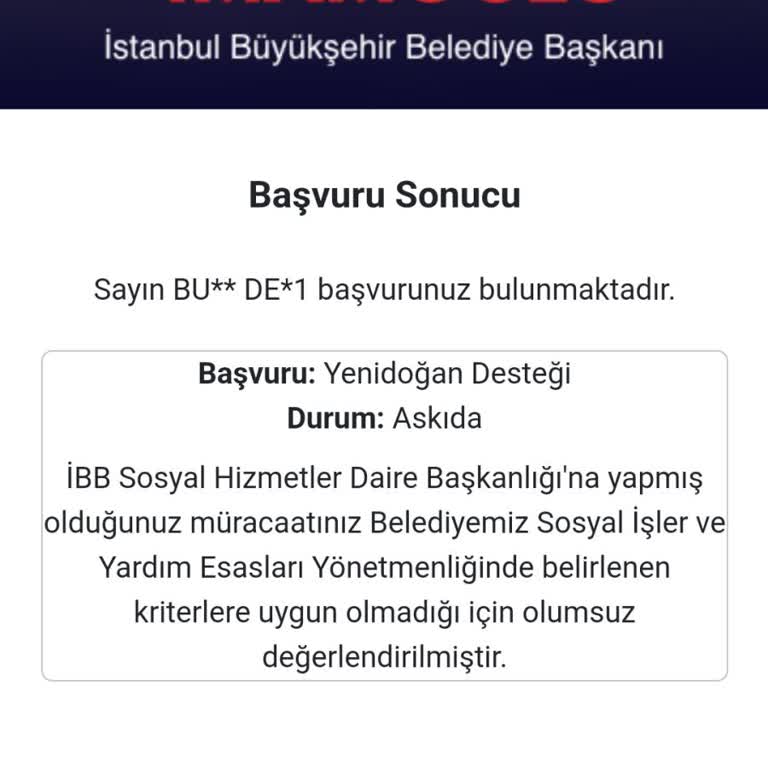 Yenidoğan Destek Paketi Başvurum Hızla Reddedildi, Yardım Bekliyorum