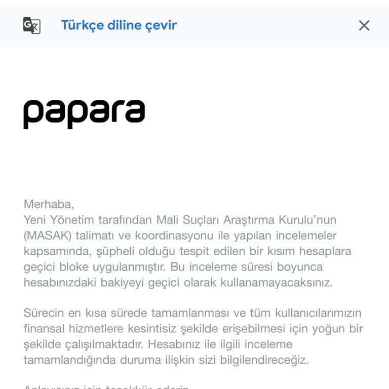 Papara Hesap Blokesi Nedeniyle Yaşadığım Maddi ve Psikolojik Mağduriyet