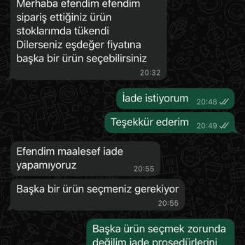Stokta Olmayan Ürün İçin Değişime Zorlama Ve İade Sorunu