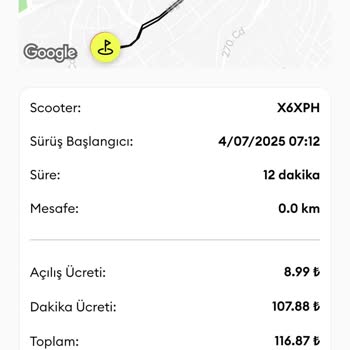 12 Dakikalık Sürüşe Aşırı Yüksek Ücret Şaşkınlığı