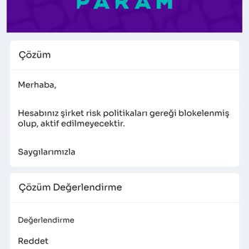 Param Hesabım Bloke Edildi Ve Ulaşamıyorum