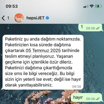 Hepsijet Teslimat Süresi Sürekli Gecikiyor