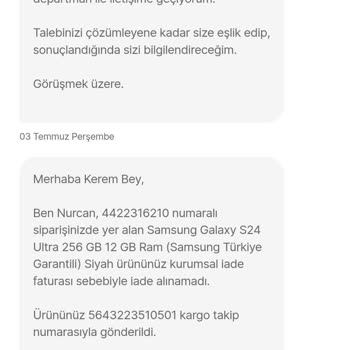 Hepsiburada'nın Yasal Cayma Hakkıma Uymayarak İade Talebimi Haksızca Reddetmesi