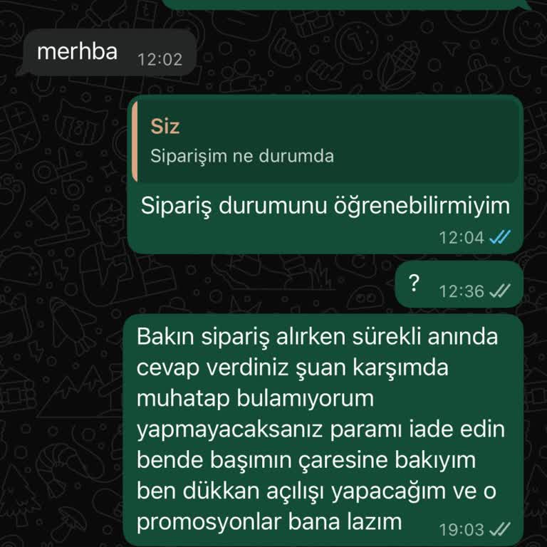 İletişimsiz Firma Ve Teslim Edilmeyen Sipariş Mağduriyeti