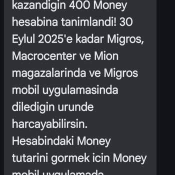 Migros Hedef Kampanyası Sonrası 400 TL Money Puanım Sebepsizce Silindi
