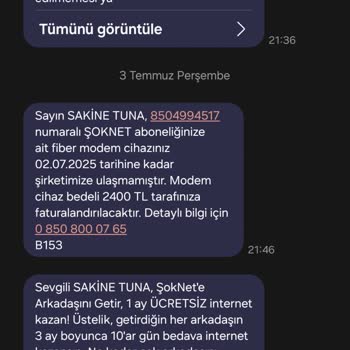 İade Edilen Modem İçin Haksız Fatura Ve Müşteri Hizmetlerine Ulaşılamıyor