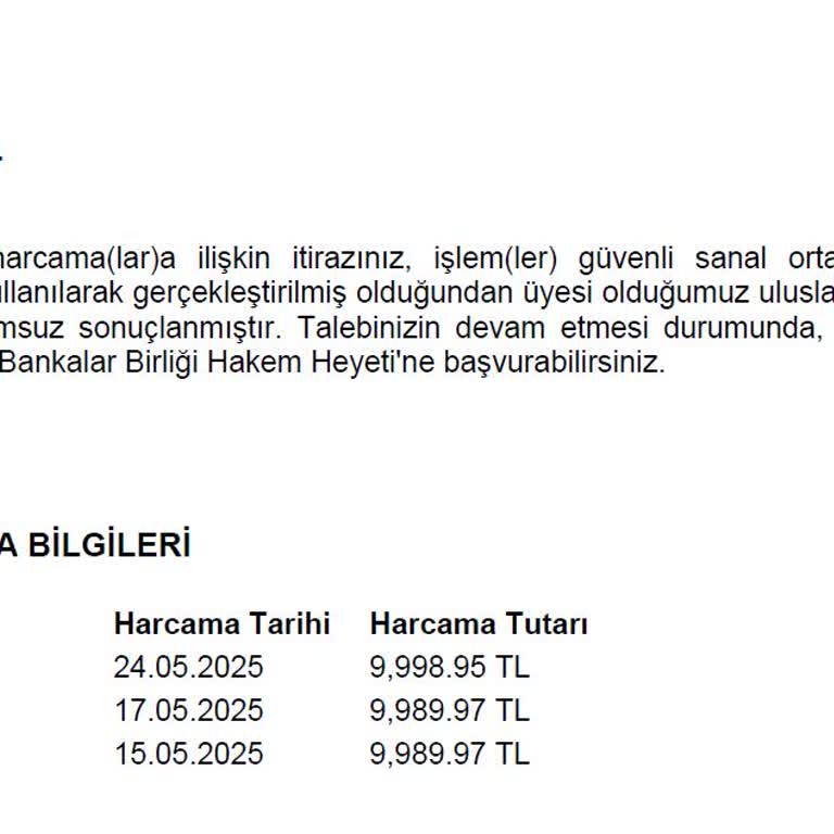 Garanti Bankası'nda Bilgim Dışında Yapılan İşlemler Ve Haksız İtiraz Sonucu
