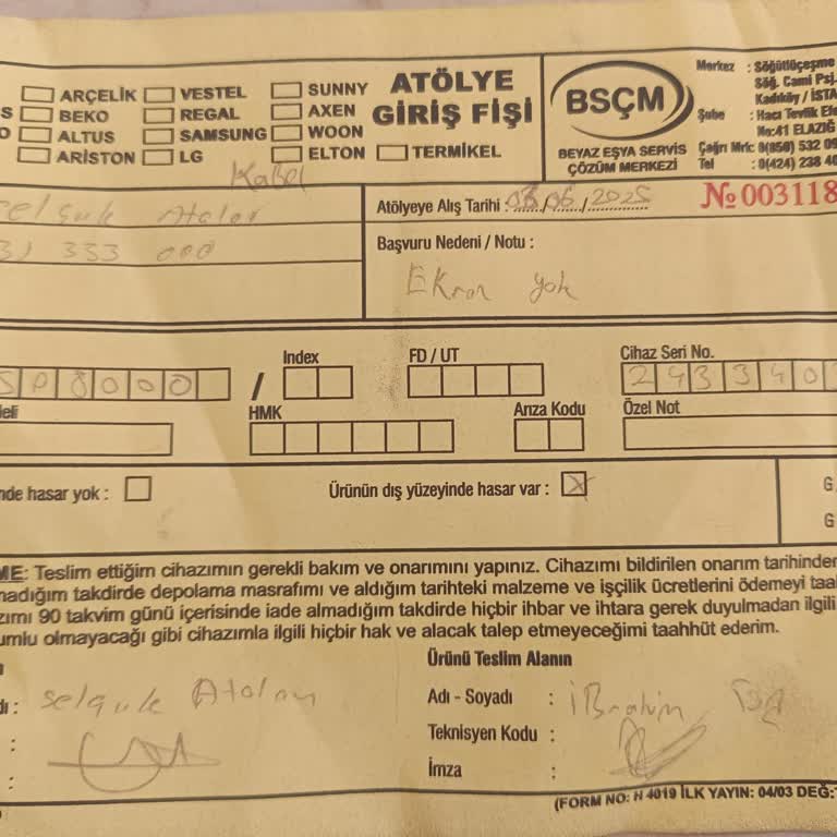 Garanti Kapsamındaki Soğutucunun Servis Sürecinde Parça Bekleme Sorunu